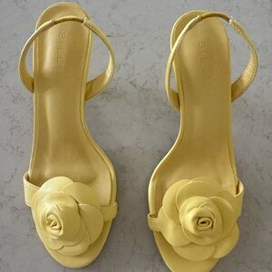 Billini Pale Yellow Floral Slingback Sandals
